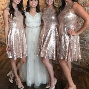 Kate Kasin - Sequin Dress- Rose Gold